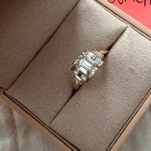 Emerald Cut and Baguette Moissanite Ring